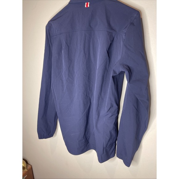 Mens Tracksmith Rapid Transit Popover Shirt in Navy Blue Small S - Picture 8 of 10